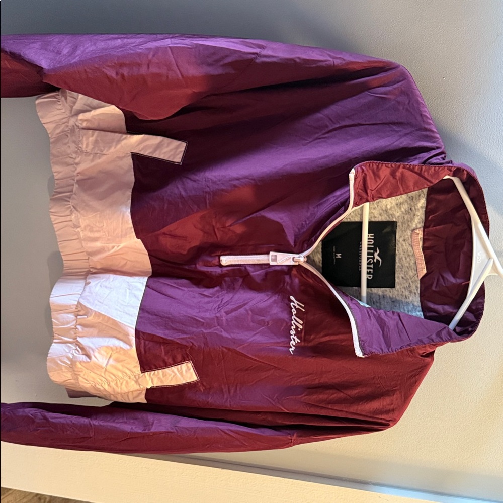 Hollister Maroon and Pink Jacket